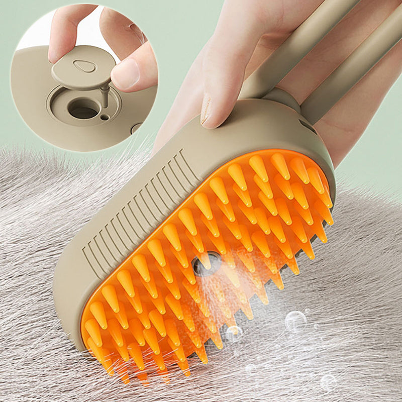 3-in-1 Electric Steamy Pet Brush – Spray, Massage & Hair Removal for Cats & Dogs